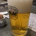 やきとり おくしり - 生中（600円）