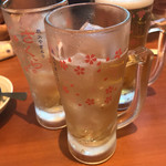 串焼・旬菜 炭火焼とり さくら - ハイボール、梅酒ソーダ、生ビール