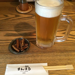 Mammaru - 生ビールとお通しの骨せんべい('17/07/15)