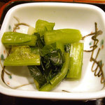 Shunsensakaba Tengu - 「豚の辛味噌炒めと鶏の唐揚げ油淋ソース」お新香