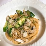リストランテ ベリーニ - ハモと胡瓜のビァンコソース スパゲティ 青柚子ソース（ツレ）