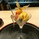 梶川 - 鬼灯と無花果　白ゴマのムース