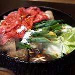 金谷 - すき焼き　1鍋目椎茸