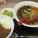 湯島らーめん - 湯島ラーメンとミニカレーのセット（750円）