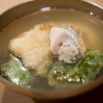 うを徳 - 2017.7 淡路島舌平目と京都万願寺唐辛子入り鱸の潮汁