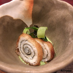 日本料理 TOBIUME - 旬 対馬産の穴子の湯葉包み揚げ