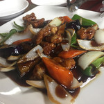 中国四川料理 天府仙臺 - 2017年7月。黒酢スブタ（小皿）780円。