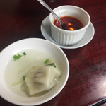 中国四川料理 天府仙臺 - 2017年7月。水餃子＋自家製ラー油。