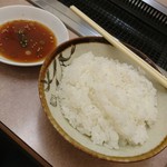 金星 - 定食のご飯とタレ