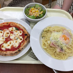コパン - カルボナーラ＋マルゲリータ＋サラダ