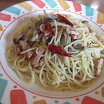 スパゲッテリア　アリオ - キノコとベーコンのペペロンチーノ