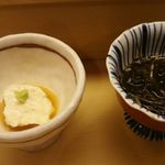 すし乾山 - 寿司懐石 浜風 6,000円 (小鉢 湯葉、もづく) 2017年7月