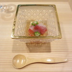 和ごころ 泉 - 先付　冷やしトマト・おくら・蓮根・茗荷