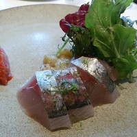 recte - 豊後水道の鯵と焼きナス　トマトのヴィネグレット
