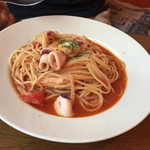 沙羅英慕 豆豆 - 日替わりパスタ イカとキャベツのトマトソース