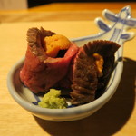 まる富 - 29年7月　生うに牛肉巻き