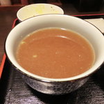 東京うどん - つけ汁割り湯投入後