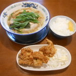 もんど - 蔵出し醤油麺と唐揚げ定食　2017.7