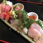 市場食堂 さかなや - 箱うに付 日替り刺身定食（2,300円） 2017.7