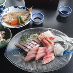 お宿 うおたけ - 2017年7月お刺身定食