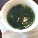 茗圃 - ランチ　ミニコース　アオサと白きくらげのスープ