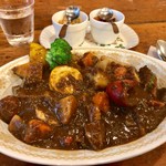 トマト - 和牛ビーフジャワカレー＋季節の野菜入り(\2,300+480)
