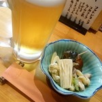Michiraku - お通し＆ビール