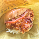 粉とクリーム - チキソ竜田バーガー！  
      はみ出すチキソ竜田が良心