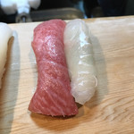 かつ喜寿し - 上寿司その２
中トロ、ヒラメ