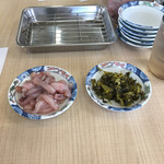 天ぷら七八 - 塩辛と高菜