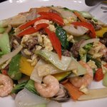 中華酒膳 幸龍 - （2011/1月）宴会料理の「牛肉と海老と玉子炒め」