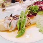 北島亭 - 2017.6.  仏ボルドー産 ホワイトアスパラ オレンジ風味 鳥貝 木の芽酢マリネ