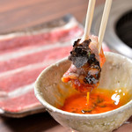 Kitashinchi Harami - 焼きしゃぶ和牛ロース　卵とトリュフと共に