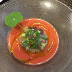 サラマンジェ ド ヨシノ - ガスパチョ風　魚介がゴロゴロです「