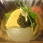 にくの匠 三芳 - グリーンアスパラと雲丹のコンソメジュレ