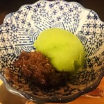 にくの匠 三芳 - 御抹茶のシャーベット 大納言小豆