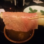 にくの匠 三芳 - 奈良県産大和牛サーロインのしゃぶしゃぶ 　自家製ポン酢で