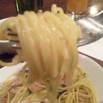 茄子とベーコンのアーリオオーリオ　アップ