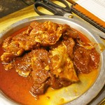 麻浦チンチャ元祖チェデポ - テジカルビ。豚のカルビをヅケにしたもの。