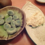 小石川 かとう - そら豆と生湯葉の刺身