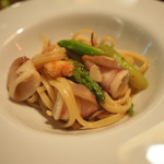 ファニエンテ - リングイネ 赤エビ ベイカ ペペロンチーノ 2017年7月