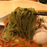 饗 くろ喜 - 冷やし坦々鶏そば 麺リフト（饗 くろ㐂） 2017.7