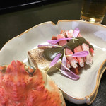 つる幸 - 香箱蟹と焼胡麻豆腐