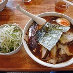 麺屋 陣丸 - 節醤油極め（大盛り）＋白髪ネギトッピング