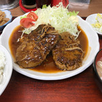 ラーメン まるとも - ダブルハンバーグ定食