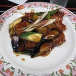 夏野菜の黒酢すぶた