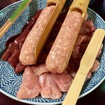 専心会席庄村 - つくね、正肉、ハツ、レバー