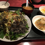 満州香 - 冷やし担々麺、ミニ炒飯セット