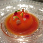 銀座 レカン - ツナのムース　トマトソース　ニース風サラダをイメージ　クルトン　ウズラ