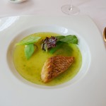 シェムラブルリス - 真鯛のポワレ　サフランを加えた魚介のスープ